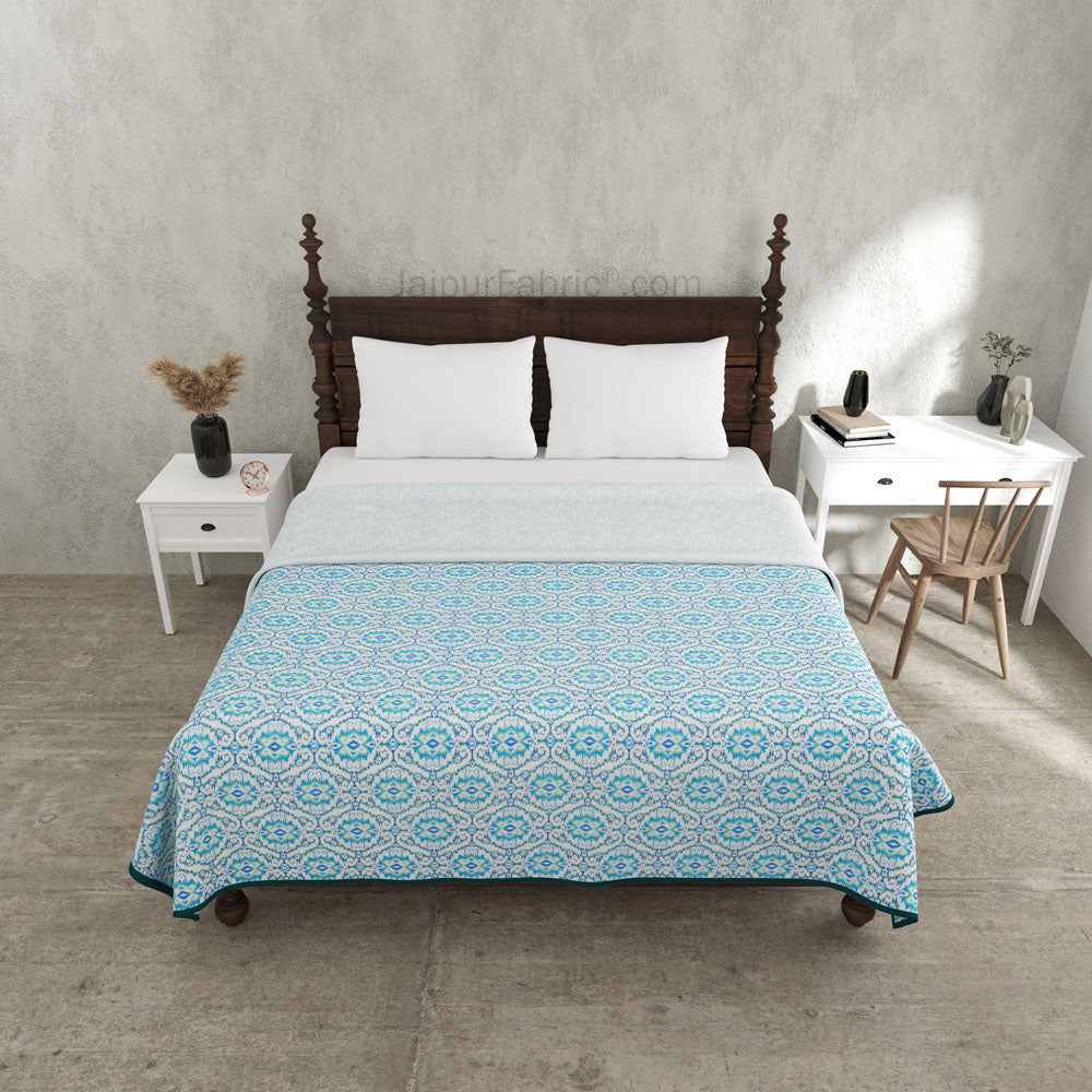 The Illusion Blueish Double Bed Dohar Blanketq